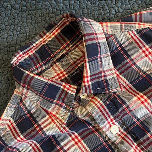 Lightweight Plaid Chambray Button-up Shirt - Picture 2 of 2